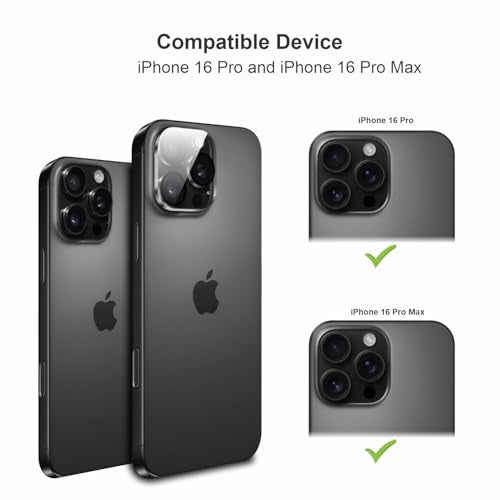 SupCares Premium Camera Lens Protector Tempered Glass Compatible For iPhone 16 Pro and iPhone 16 Pro Max With Installation Kit | Edge to Edge Coverage | Transparent | Pack of 2 - Image 2