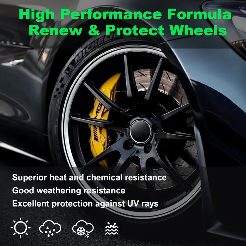 NADAMOO Aluminum Wheel Spray Paint, Car Rim Aerosol Paint for Recolor and Protection of Metal Surface, Semi-gloss Black, 4 Cans, 13 Oz Per Can - Image 3