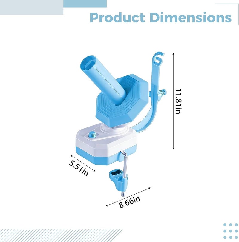 Crochet Wheel Knit Spinner, Electric Yarn Ball Winder, Blue, Usb Rechargeable, 11.8 Oz / 335 G, Detachable Parts For Easy Storage - Image 3