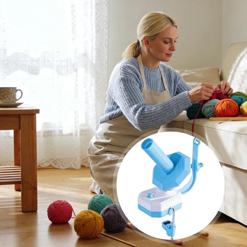 Crochet Wheel Knit Spinner, Electric Yarn Ball Winder, Blue, Usb Rechargeable, 11.8 Oz / 335 G, Detachable Parts For Easy Storage - Image 2