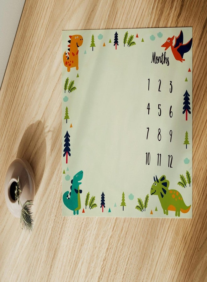 Hoolloomooloo Monthly Milestone Blanket Dinosaur Design | 1-12 Months | Ultra-Soft & Skin-Friendly | Ideal for Newborn Boys & Girls | Perfect Baby Growth Tracker & Photoshoot Prop - Image 5