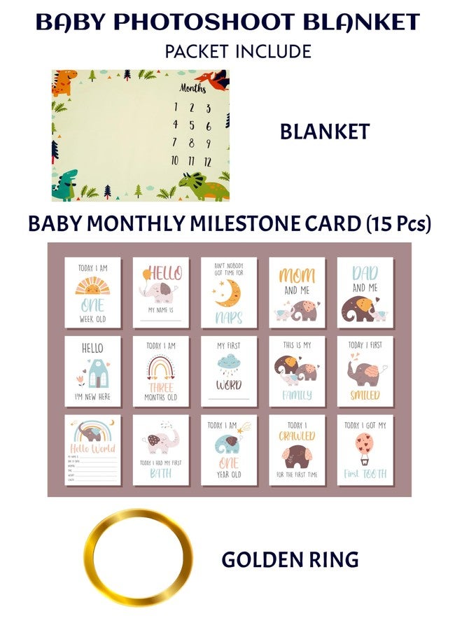 Hoolloomooloo Monthly Milestone Blanket Dinosaur Design | 1-12 Months | Ultra-Soft & Skin-Friendly | Ideal for Newborn Boys & Girls | Perfect Baby Growth Tracker & Photoshoot Prop - Image 4