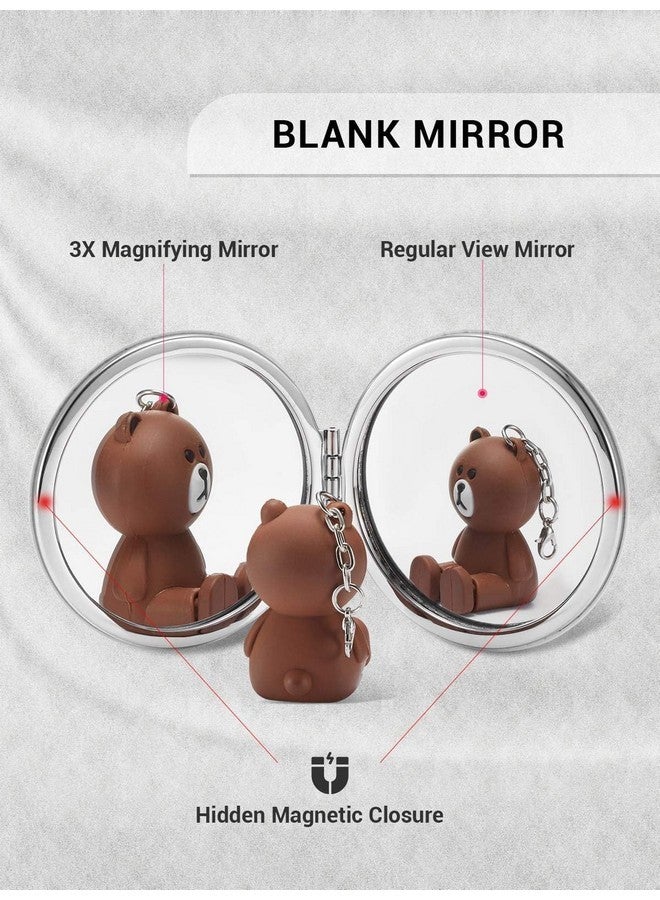 Getinbulk Compact Mirror Bulk, Set Of 6 Round Double-Sided 1X/3X Magnification Pu Leather 2.8" (Black) - Image 3