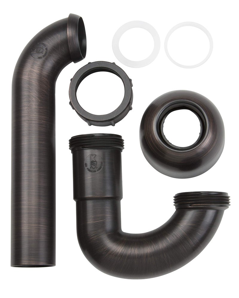 Plumb Pak Decorative Bathroom or Kitchen 1-1/2 in. or 1-1/4 in. x 1-1/2 in. Plastic P-Trap in Oil Rubbed Bronze - Image 4