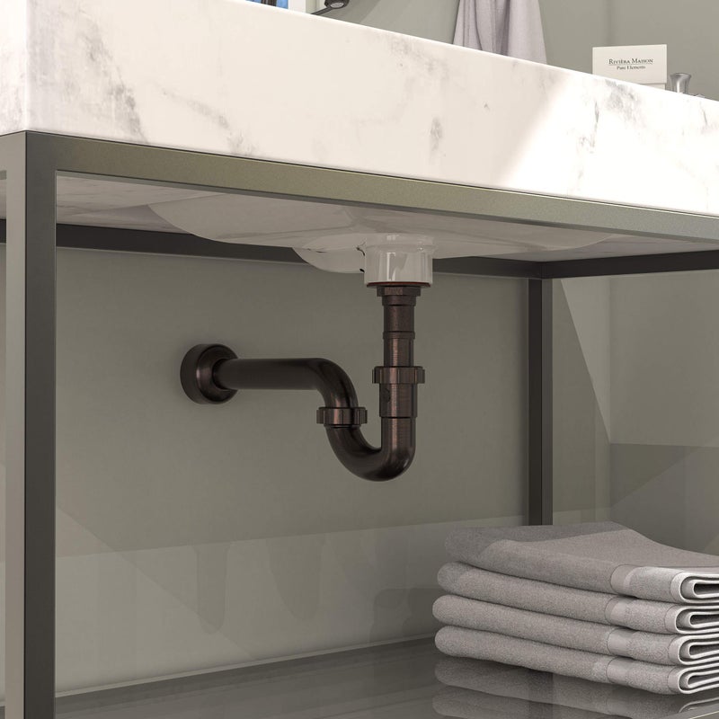 Plumb Pak Decorative Bathroom or Kitchen 1-1/2 in. or 1-1/4 in. x 1-1/2 in. Plastic P-Trap in Oil Rubbed Bronze - Image 3