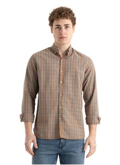 Shirt Men's, Stylish, Oxford Cotton ,Dark Beige, Multicolor