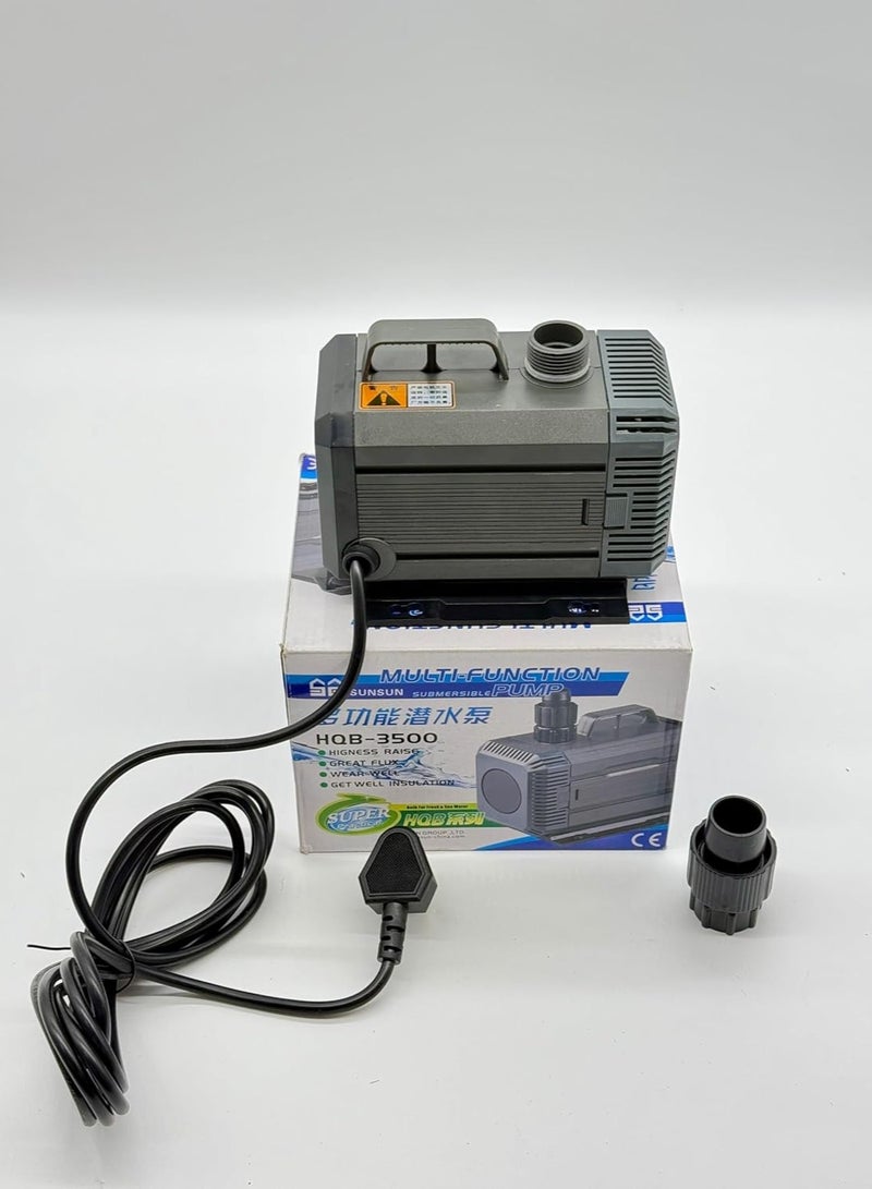 Hqb 3500 Water Submersible Pump | 3000 LPH Flow Rate | 85W Power | 3.5m Pumping Height – for Aquariums, Hydroponics, Ponds & Fountains  - Image 1
