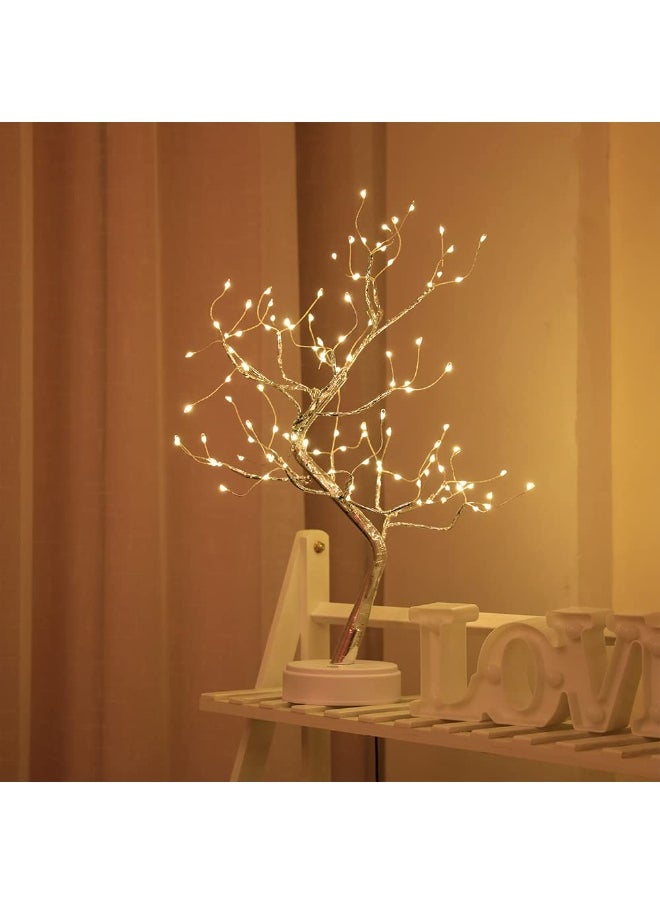 108 LED Sparkly Fairy Tree Lamp, Warm White, Remote Control, USB/Battery, DIY Bonsai Decor, Festival Decoration Light