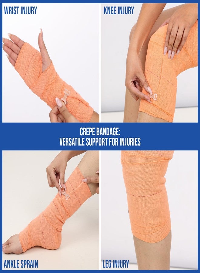 Leeford Crepe Bandage for Pain Relief | Elastic Compression Wrap with 2 Grip Clips for Heavy Duty Support for Knee, Elbow, Thigh & Sport Injuries | Breathable, Washable & Reusable First Aid (8CMX4M) - Image 5