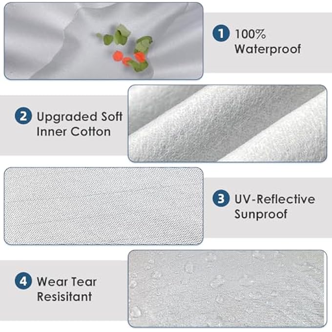 rayihni غطاء سيارة شاحنة مكون من 6 طبقات مقاوم للماء لجميع الأحوال الجوية حماية من الشمس والأشعة فوق البنفسجية مقاوم للثلج والغبار والعواصف خارجي مخصص بتصميم ملائم كامل مع حشوة وأحزمة بطول 209"-228" K13 - Image 3