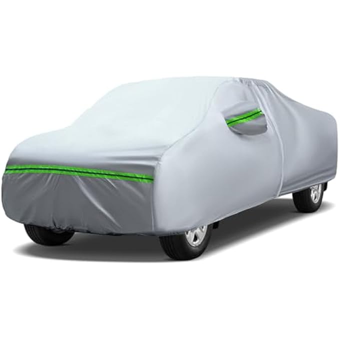 rayihni غطاء سيارة شاحنة مكون من 6 طبقات مقاوم للماء لجميع الأحوال الجوية حماية من الشمس والأشعة فوق البنفسجية مقاوم للثلج والغبار والعواصف خارجي مخصص بتصميم ملائم كامل مع حشوة وأحزمة بطول 209"-228" K13 - Image 2