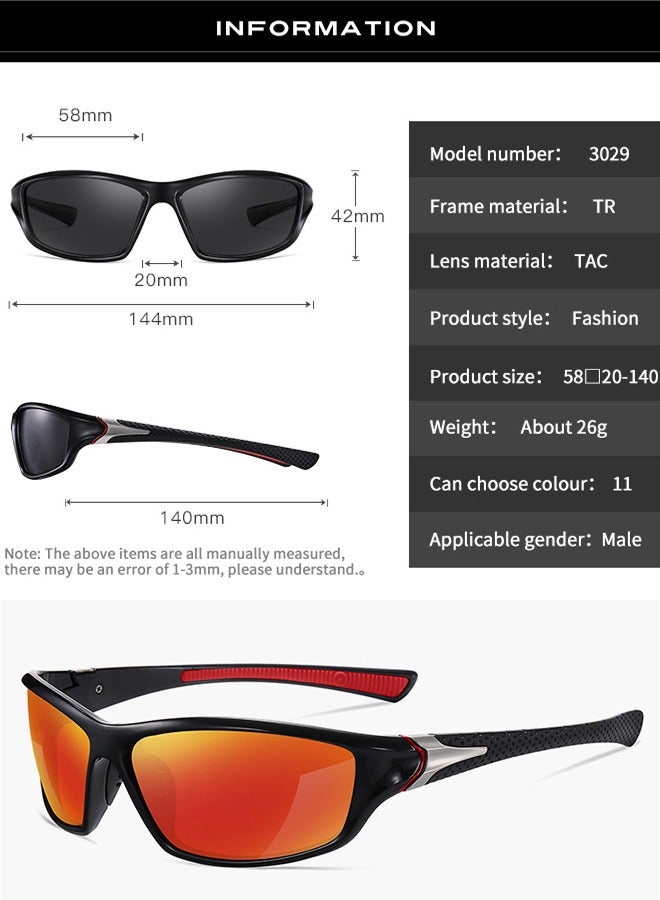 Sports Sunglasses Polarized For Mens Womens Driving Fishing Running Wrap Around Sun Glasses Unbreakable Frame Goggles with Glasses rope Strap UV Protection 3 Pack - Image 5