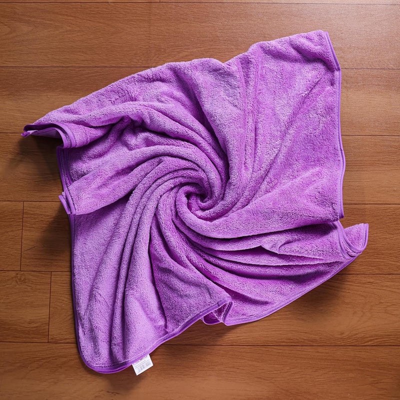 Krujyam Microfiber Large Bath Towels 70x140 Extra Soft Plush Quick Dry High Absorbency with Large Size Towels for Bathing Purple - Image 4