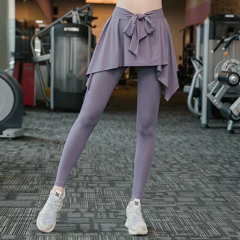 Plus Size Yoga Skirt Pants Quick-Dry Fitness Purple - Image 1