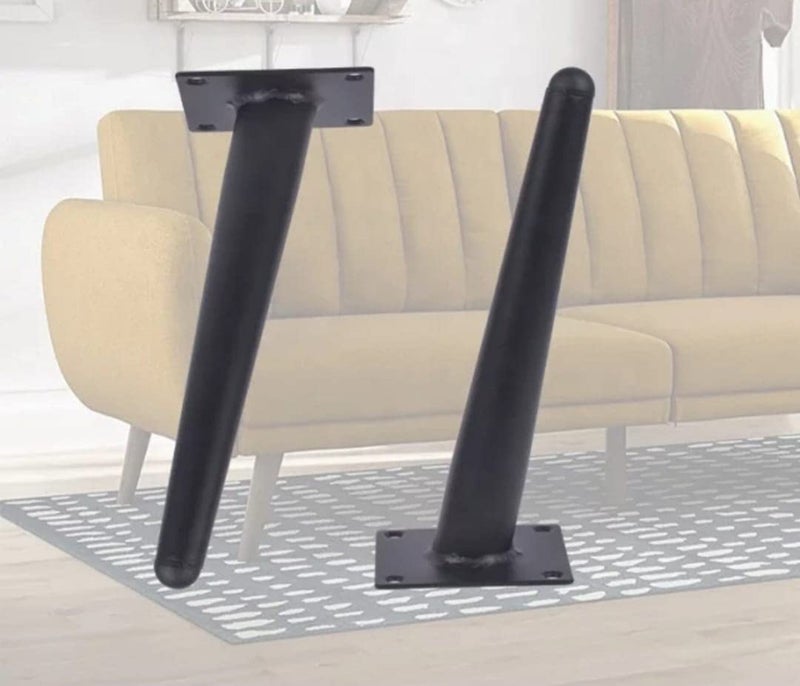 Generic Steel Art Craft Hardware Leg 6 Inch 15 Cms Sofa Furniture Black Finish Heavy Model Cone Shape Sofa Leg Set of 4  - Image 1