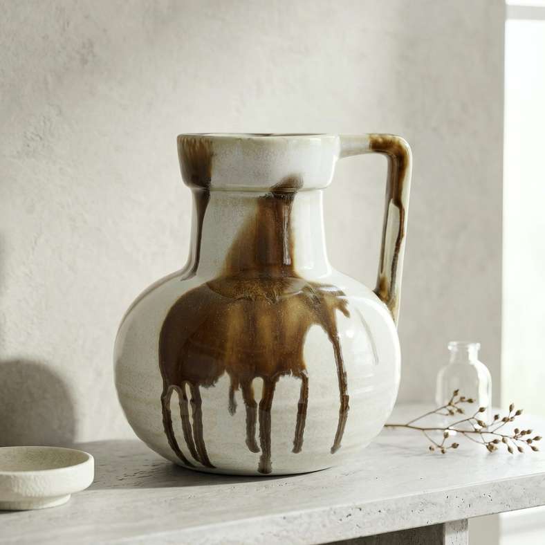 Pan Home Candance Ceramic Jug Vase 14.9x14.2x15.6cm - Multicolor - 112AIC9904856 - Image 1