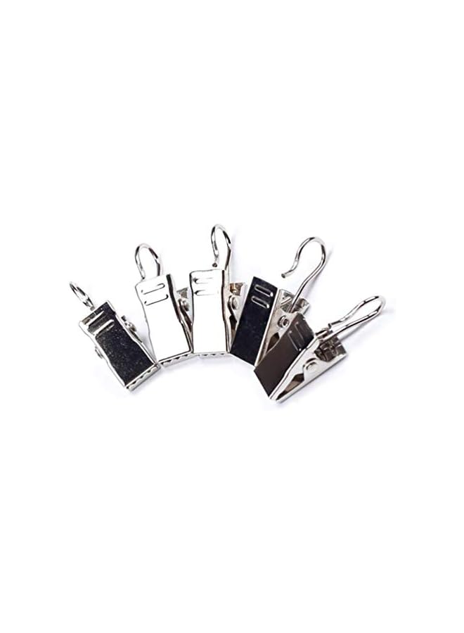 The Bros LED Night Light 30 Pcs Curtain Clips Hook Heavy-Duty Curtain Clips Metal Photo Clips Socks Underwear Clamps (Silver)  - Image 3