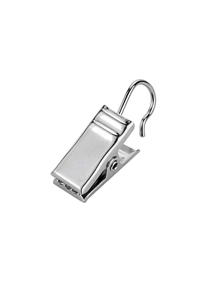 The Bros LED Night Light 30 Pcs Curtain Clips Hook Heavy-Duty Curtain Clips Metal Photo Clips Socks Underwear Clamps (Silver)  - Image 2