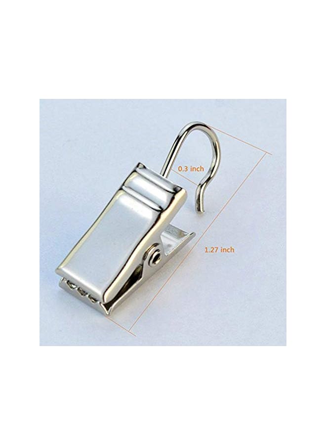 The Bros LED Night Light 30 Pcs Curtain Clips Hook Heavy-Duty Curtain Clips Metal Photo Clips Socks Underwear Clamps (Silver)  - Image 4