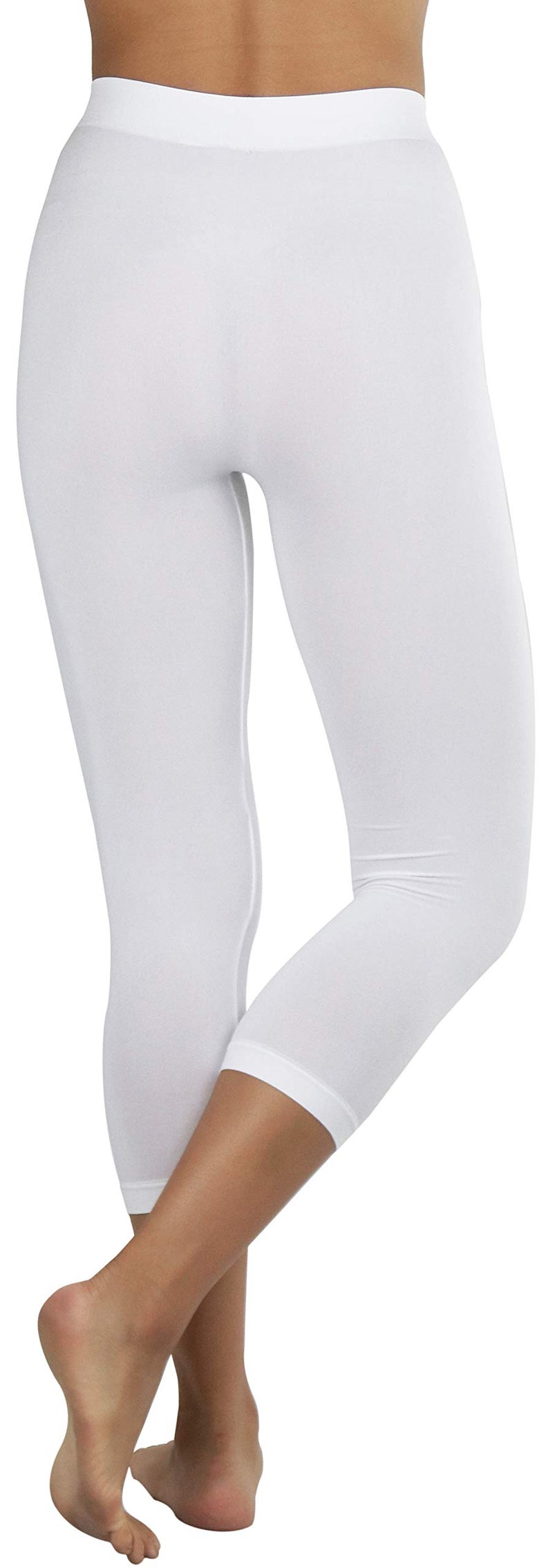 ToBeInStyle Women's Seamless Capri Leggings - White - One Size Regular - Image 2