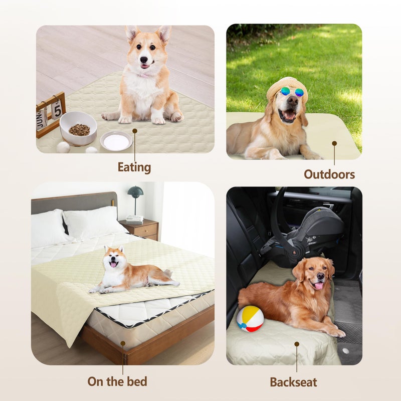 gogobunny 100% Double-Sided Waterproof Dog Bed Cover Pet Blanket Sofa Couch Furniture Protector for Puppy Large Dog Cat, Reversible (30x70 Inch (Pack of 1), Dark Cream/Light Cream) - Image 5