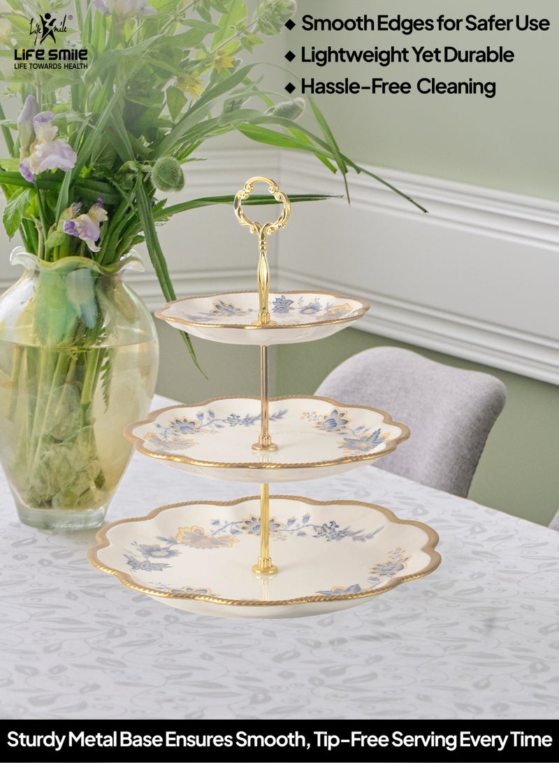 Life Smile Life Smile Life Smile 3-tier Cake Stand ,Kitchen Countertop Storage Stand - Large Fruit Bowl,Decorative Serving Dish Fruits Snacks Display for Table Decoration  - Image 5