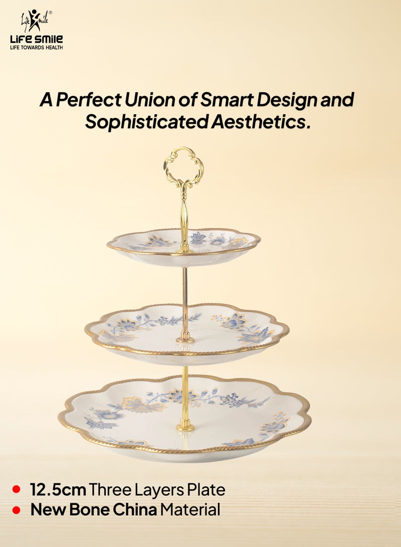 Life Smile Life Smile Life Smile 3-tier Cake Stand ,Kitchen Countertop Storage Stand - Large Fruit Bowl,Decorative Serving Dish Fruits Snacks Display for Table Decoration  - Image 2