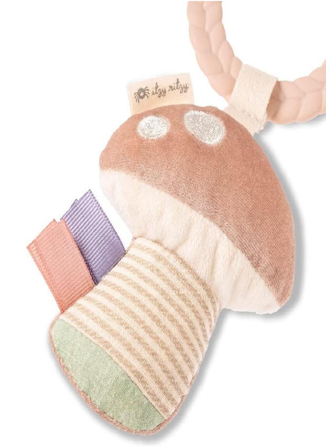 Itzy Ritzy - Itzy Ritzy Teething Activity Toy - Bitzy Busy Ring Features Braided Teething Ring and Dangling Toys; Includes Teether, Textured Ribbons, Crinkle Sound & Jingle Bell, Bunny - Image 1