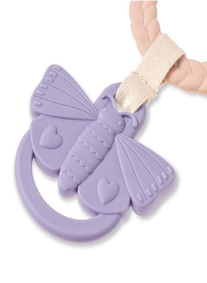 Itzy Ritzy - Itzy Ritzy Teething Activity Toy - Bitzy Busy Ring Features Braided Teething Ring and Dangling Toys; Includes Teether, Textured Ribbons, Crinkle Sound & Jingle Bell, Bunny - Image 1