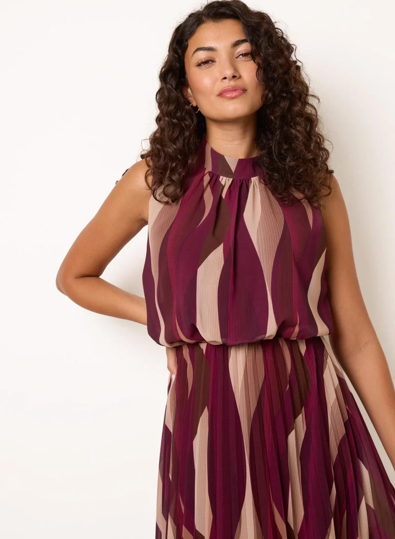 بلو فانيلا Sleeveless Puffball Pleated Dress