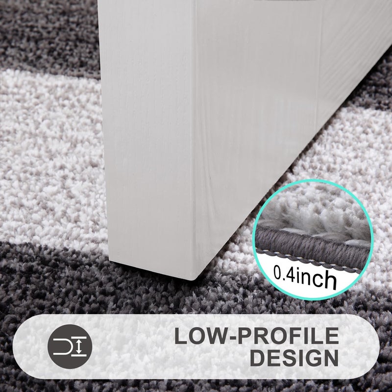 Kitinjoy Indoor Outdoor Door Mat, 59x20 Non-Slip Absorbent Dirt Trapper, Low-Profile Washable Inside Entrance Front Floor Mat, Sturdy Soft Entry Doormats for Entryway, Grey - Image 4
