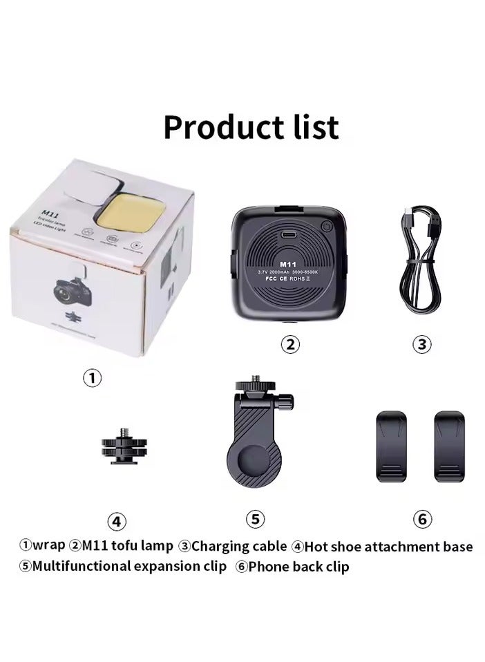 مصباح حلقة M11 الاحترافي 360 حلقة ضوء مصباح مشبك للهاتف أبيض و RGB ضوء - Image 1