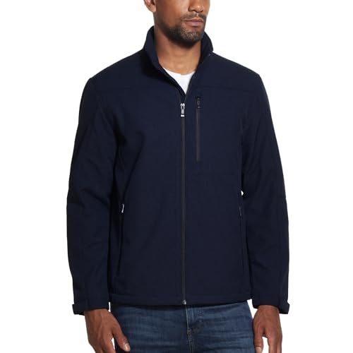 Weatherproof Men's Softshell Jacket for Men, Wind & Water Resistant, Breathable Midweight Outdoor Coat, Lightweight Windbreaker for Spring, Fall & Winter - Navy Large - Image 1