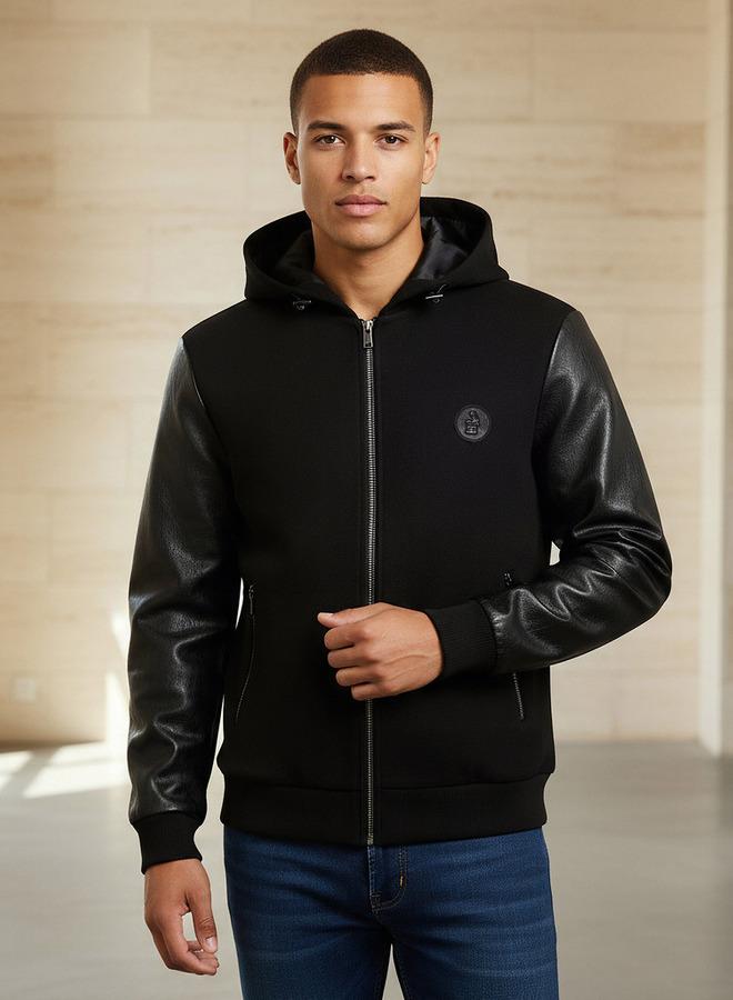 Emperor Men Hooded Biker Jacket - Image 1