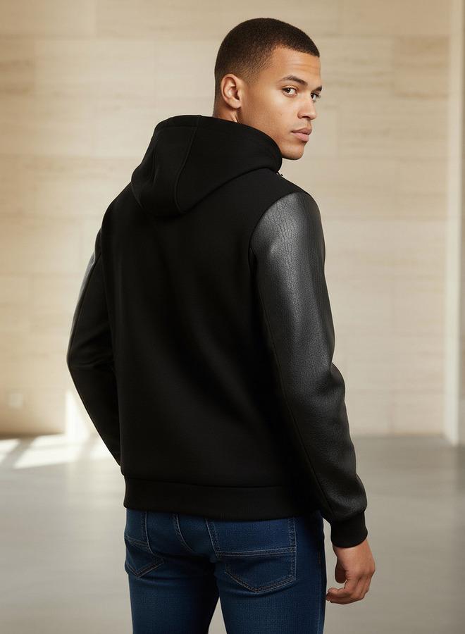 Emperor Men Hooded Biker Jacket - Image 3