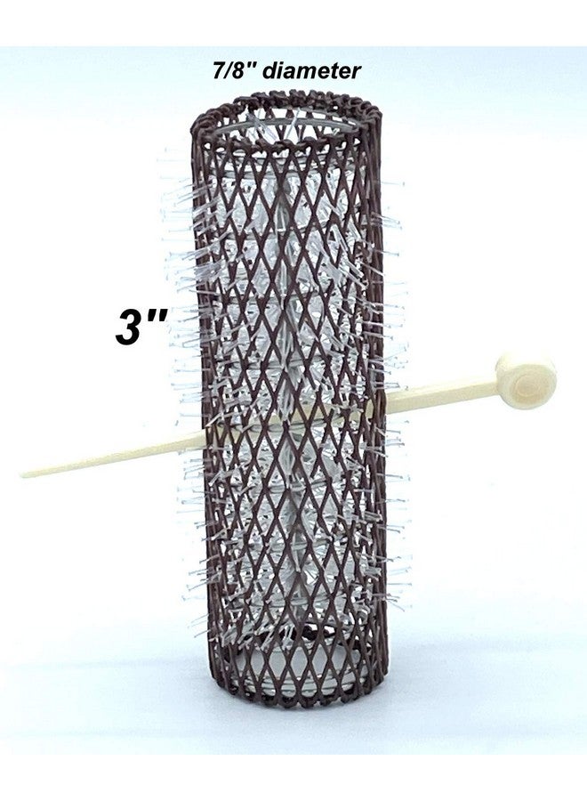 ALAZCO 12 قطعة من بكرات الشعر ذات الطراز العتيق و12 دبابيس تجعيد الشعر الشبكية مع شعيرات 3 بوصة × 7/8 بوصة (12 بكرة كبيرة ودبابيس) - Image 4