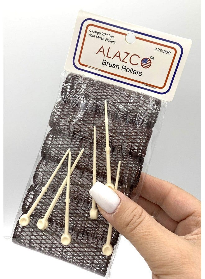 ALAZCO 12 قطعة من بكرات الشعر ذات الطراز العتيق و12 دبابيس تجعيد الشعر الشبكية مع شعيرات 3 بوصة × 7/8 بوصة (12 بكرة كبيرة ودبابيس) - Image 3