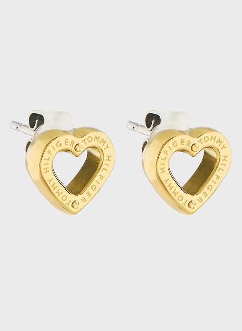 Toggle Heart Hoop Earrings