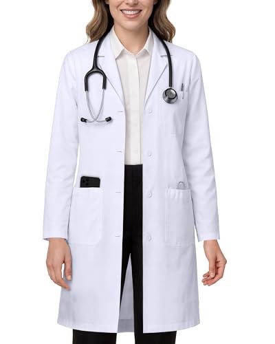 NY Threads Professional White Lab Coat for Women, Long Sleeve Medical Coat 1 Pack, 3X-Large, White - Image 1