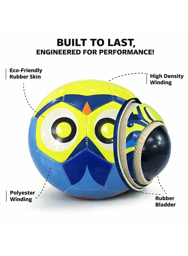 Elan Animated Football Official Size Blue & Yellow – Durable Pvc Soccer Ball With Printed Graphics For Training And Recreational Outdoor Play - Image 4