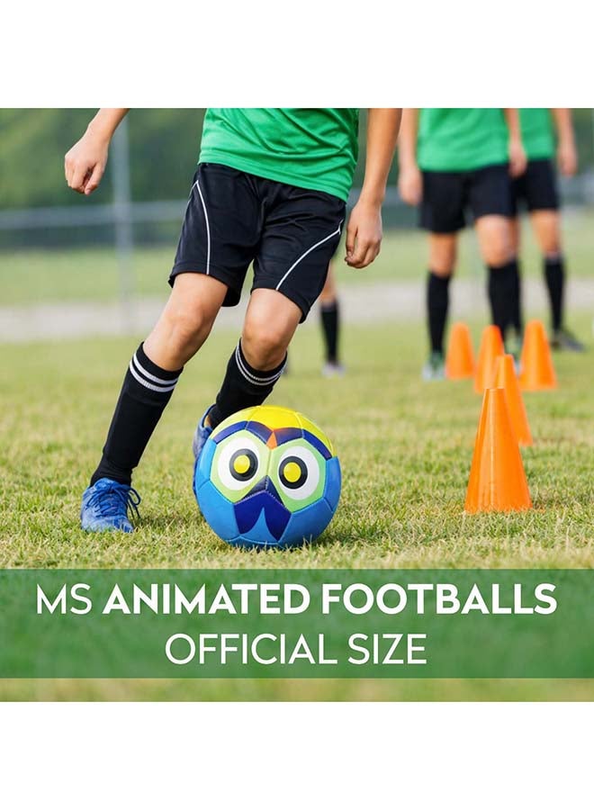 Elan Animated Football Official Size Blue & Yellow – Durable Pvc Soccer Ball With Printed Graphics For Training And Recreational Outdoor Play - Image 3