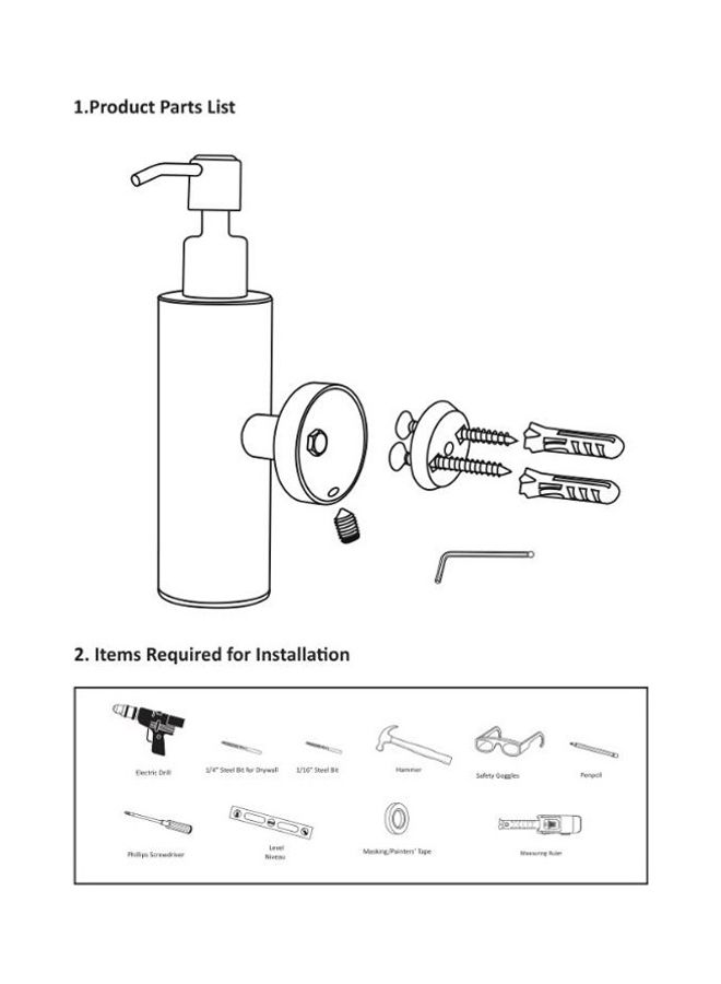 NIBEMINENT Wall-mounted Manual Soap Dispenser Multicolour 22 x 6 11cm - Image 4