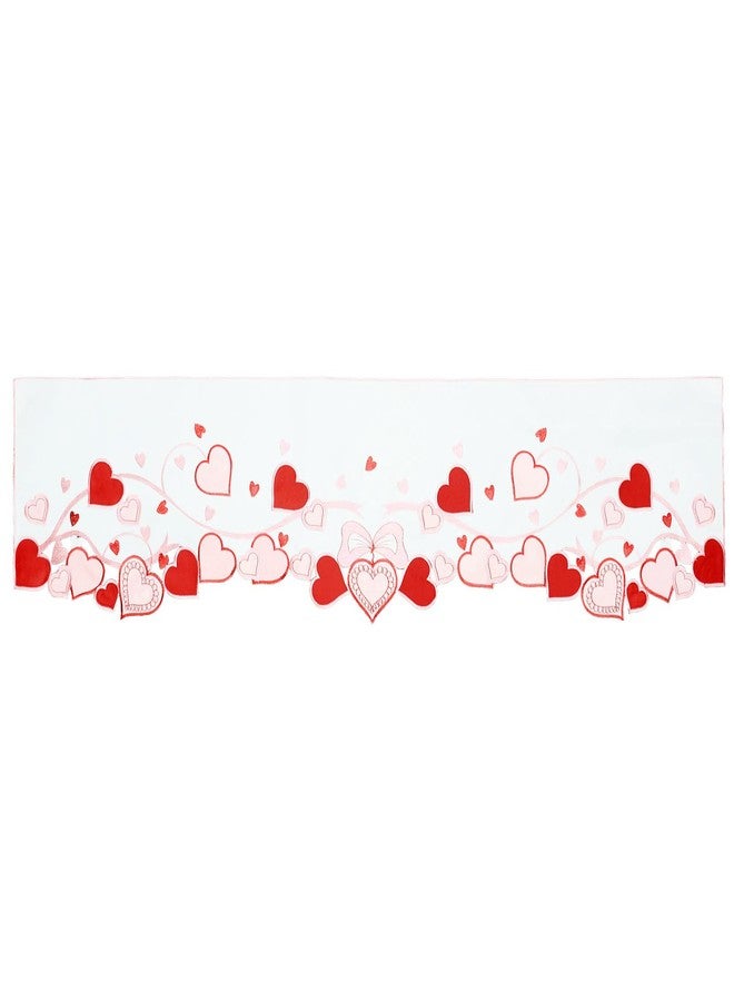 Simhomsen Embroidered Love Heart Table Runner for February 14th , Wedding Anniversary, Marriage Proposals, Romantic Events or Parties (60 ×17 Inches) - Image 3