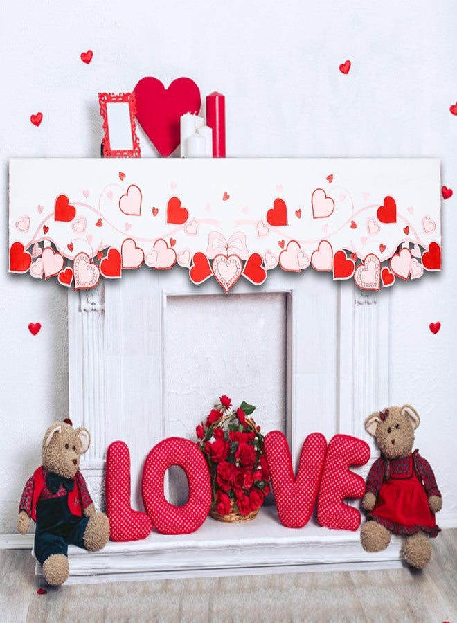 Simhomsen Embroidered Love Heart Table Runner for February 14th , Wedding Anniversary, Marriage Proposals, Romantic Events or Parties (60 ×17 Inches) - Image 1