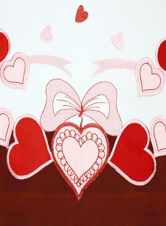 Simhomsen Embroidered Love Heart Table Runner for February 14th , Wedding Anniversary, Marriage Proposals, Romantic Events or Parties (60 ×17 Inches) - Image 4