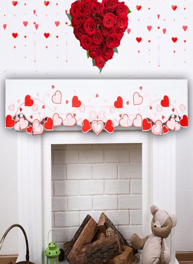 Simhomsen Embroidered Love Heart Table Runner for February 14th , Wedding Anniversary, Marriage Proposals, Romantic Events or Parties (60 ×17 Inches) - Image 2
