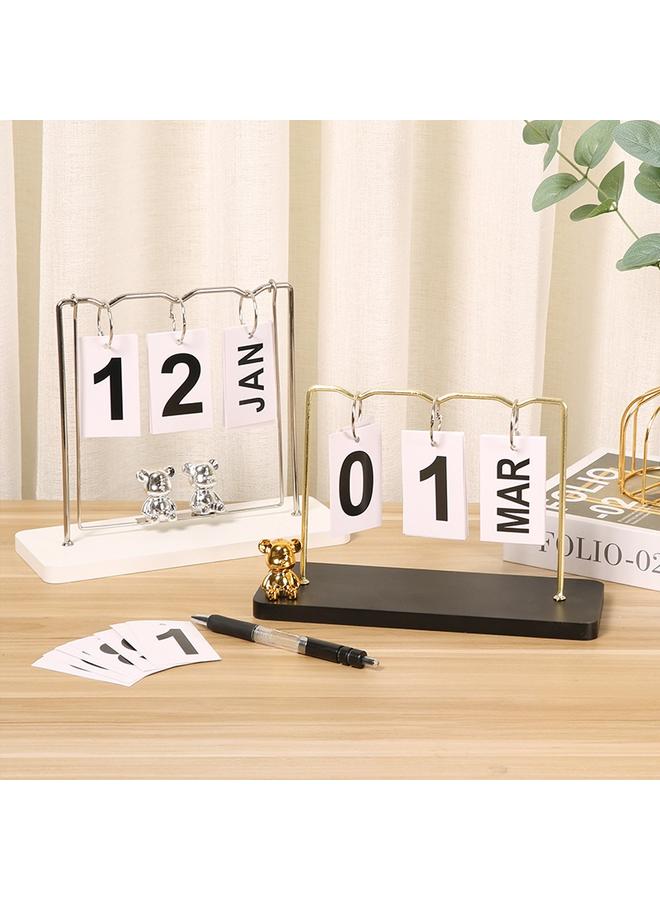 الأزرق جي دبليو نقلب الخشب الإبداعي الاسكندنافي تقويم سطح المكتب - Image 2