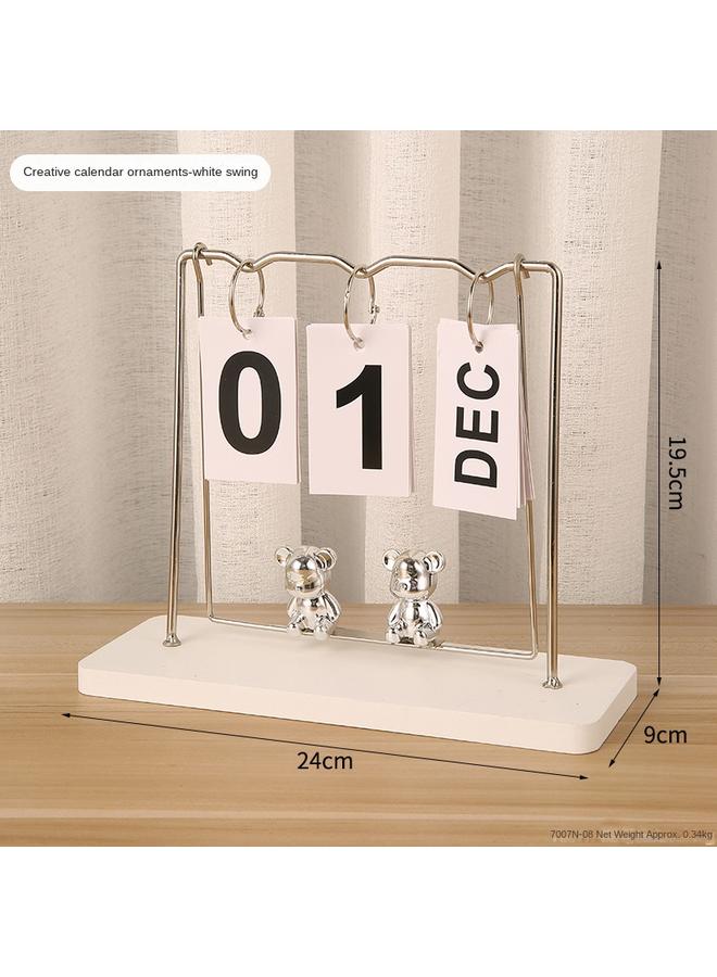 الأزرق جي دبليو نقلب الخشب الإبداعي الاسكندنافي تقويم سطح المكتب - Image 1