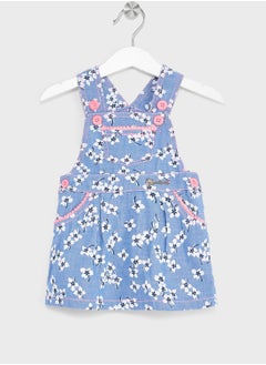 Nauti Nati Girls Floral Printed Pure Cotton Pinafore Dress