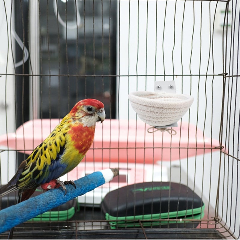 Large Woven Cotton Rope Bird Nest Hanging Cage Bed for Parrots Canaries Birds - Image 4